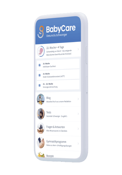 Homescreen der BabyCare-App